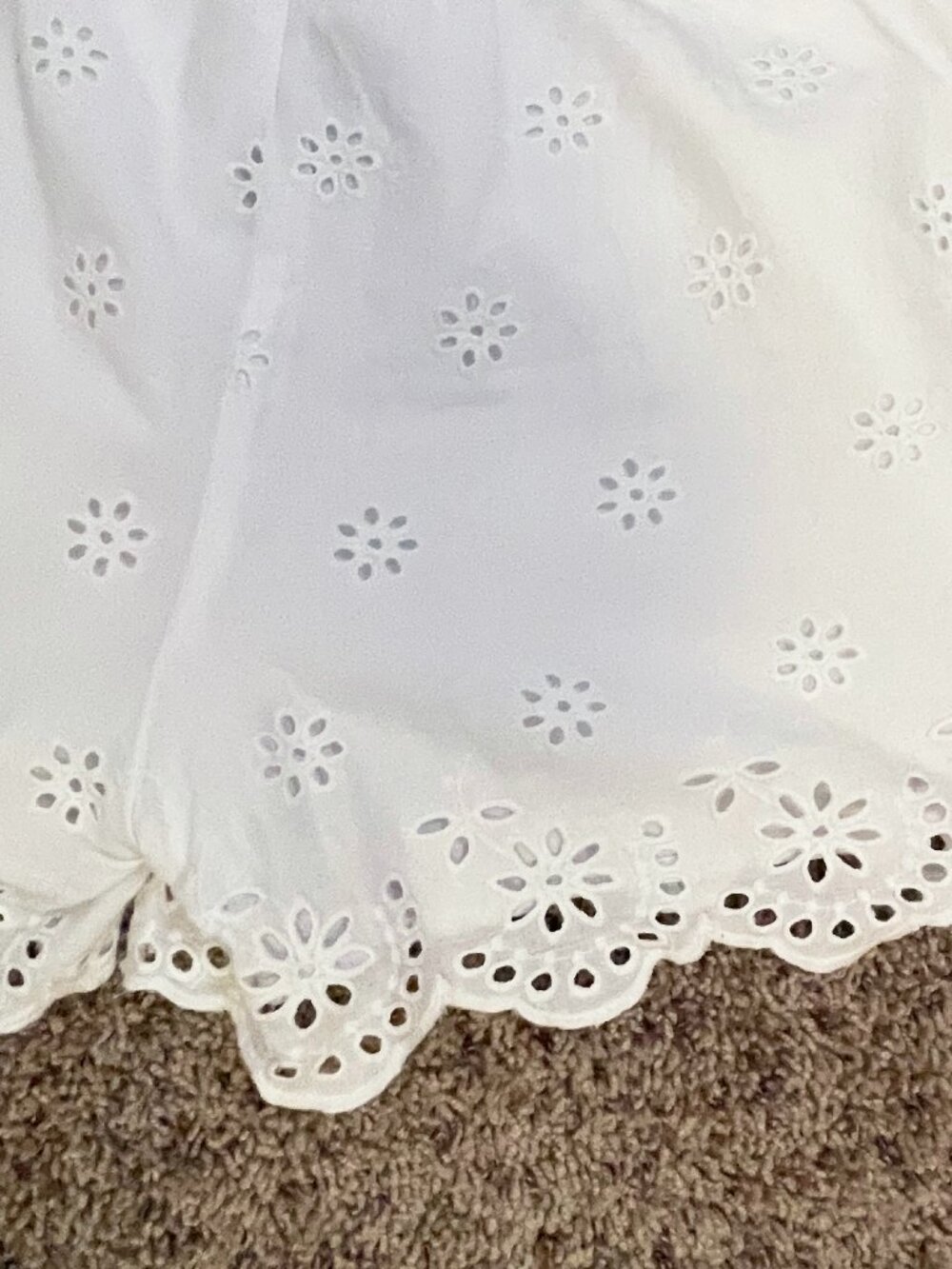 H&M White Eyelet Lace Shorts Women’s Size 4 Small Scalloped Hem 100% Cotton - Picture 5 of 7